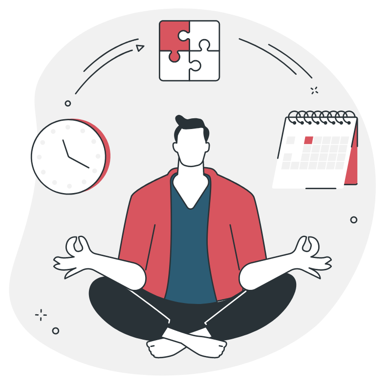 Ilustración de administrativo virtual productivo