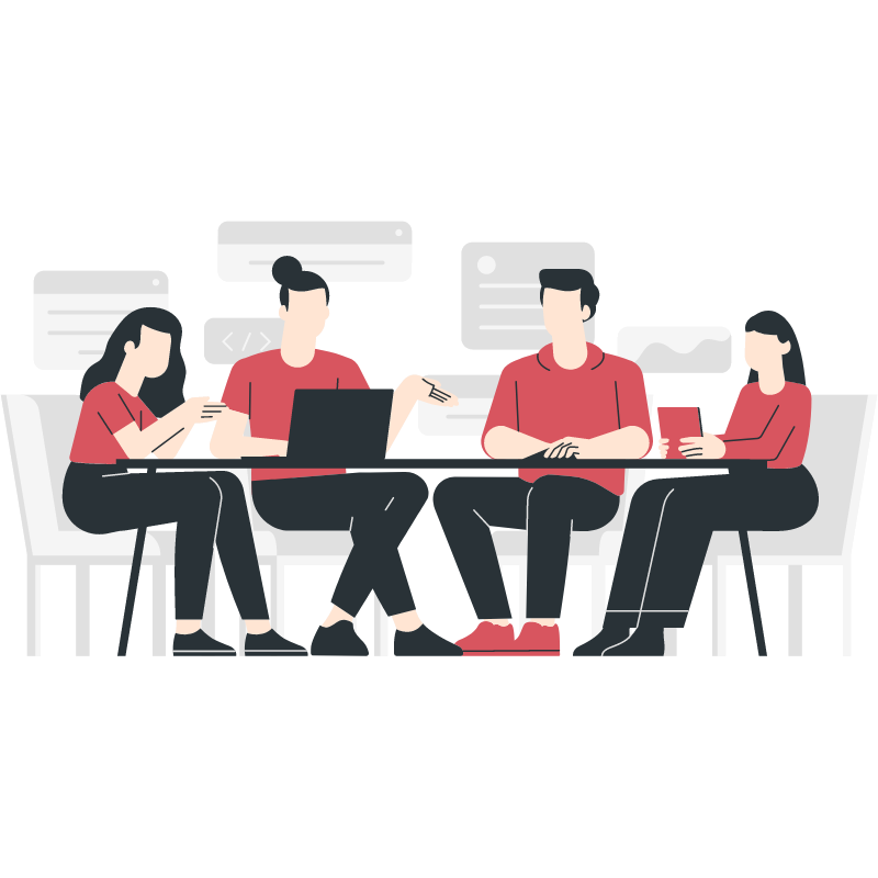 Ilustración de especialistas virtuales