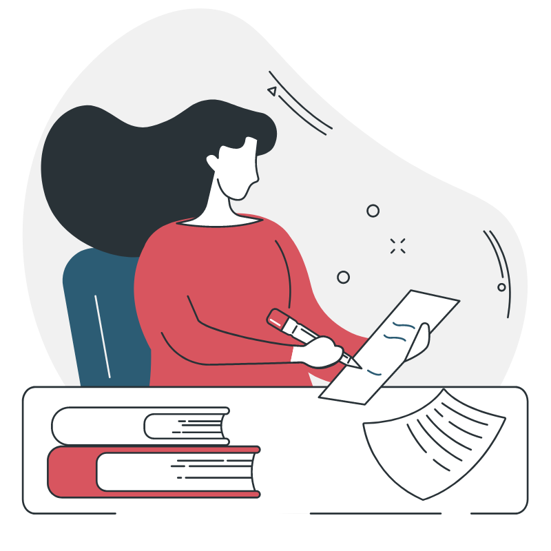 Ilustración de administrativa virtual